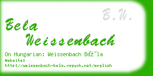 bela weissenbach business card